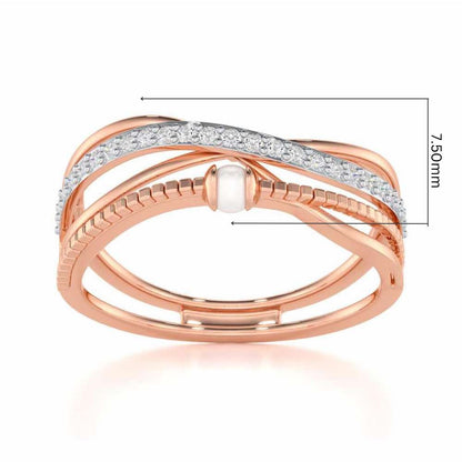 Graceful Glamour Silver Ring - Rose Gold - Image 5
