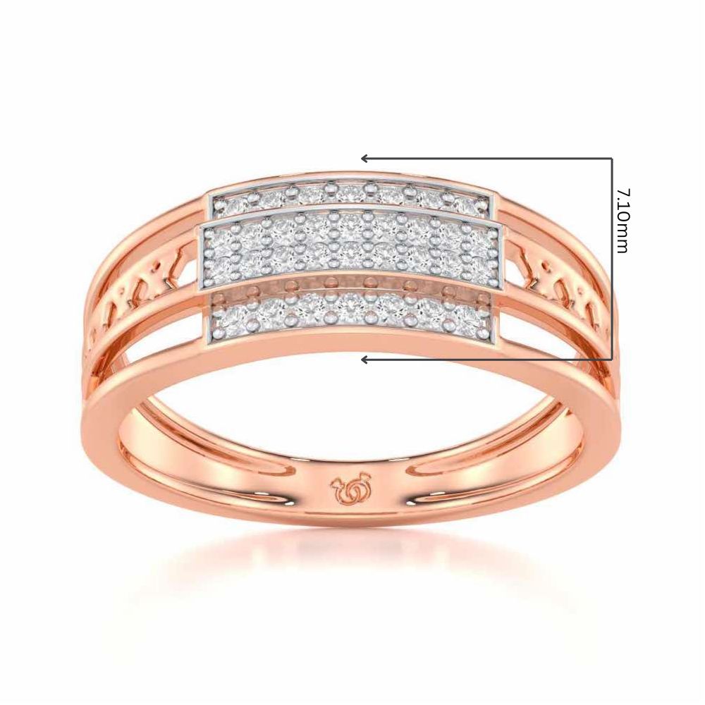 Samasth Silver Ring For Men - Rose Gold - Image 5