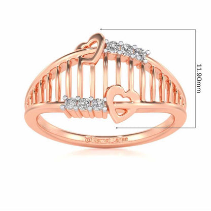 Ladder Lattice Silver Ring - Rose Gold - Image 5