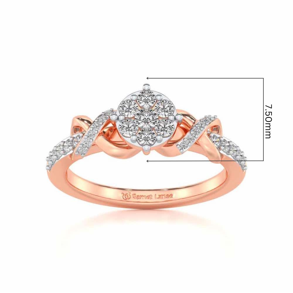 Lattice Shine Silver Ring - Rose Gold - Image 5