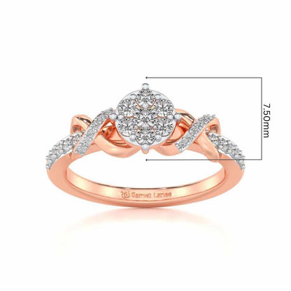 Lattice Shine Silver Ring - Rose Gold - Image 5