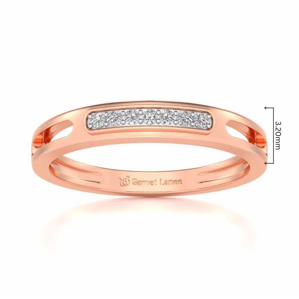 Simple Silver Band Ring - Rose Gold - Image 5