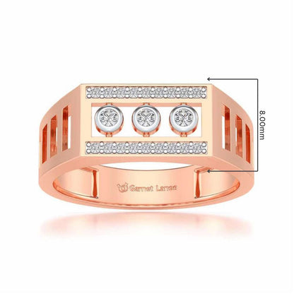 Three Dots Ring For Men - Rose Gold - Image 5