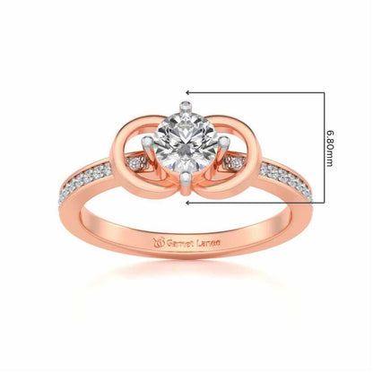 Never Fade Solitaire Silver Ring - Rose Gold - Image 5