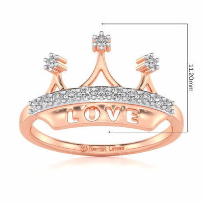 Love Crown Silver Ring - Rose Gold - Image 5