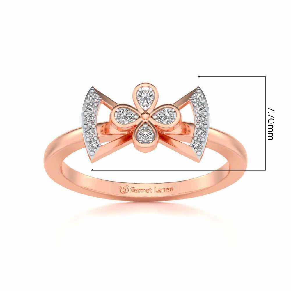 Enchanting bow-tie Silver Ring - Rose Gold - Image 5