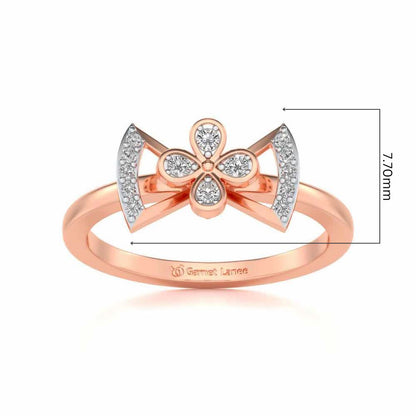 Enchanting bow-tie Silver Ring - Rose Gold - Image 5