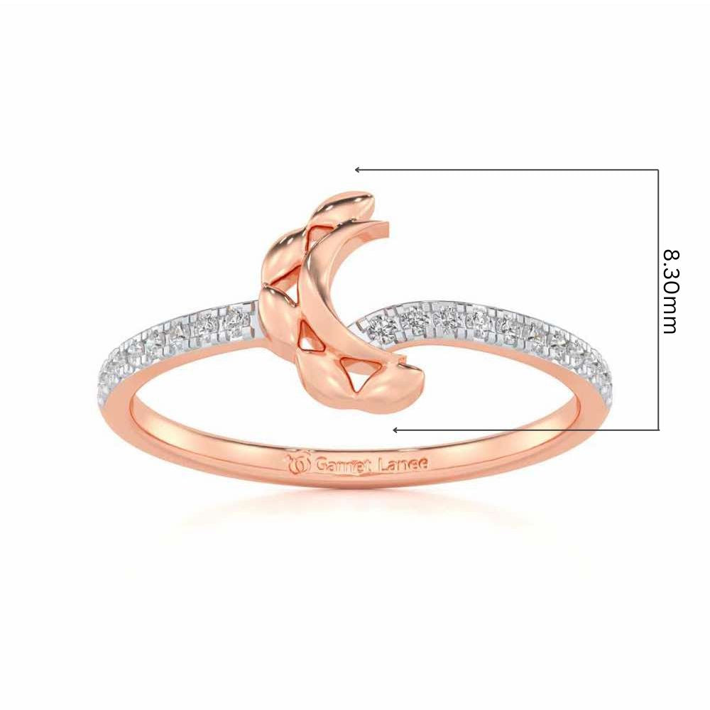 Moon C Silver Ring - Rose Gold - Image 5
