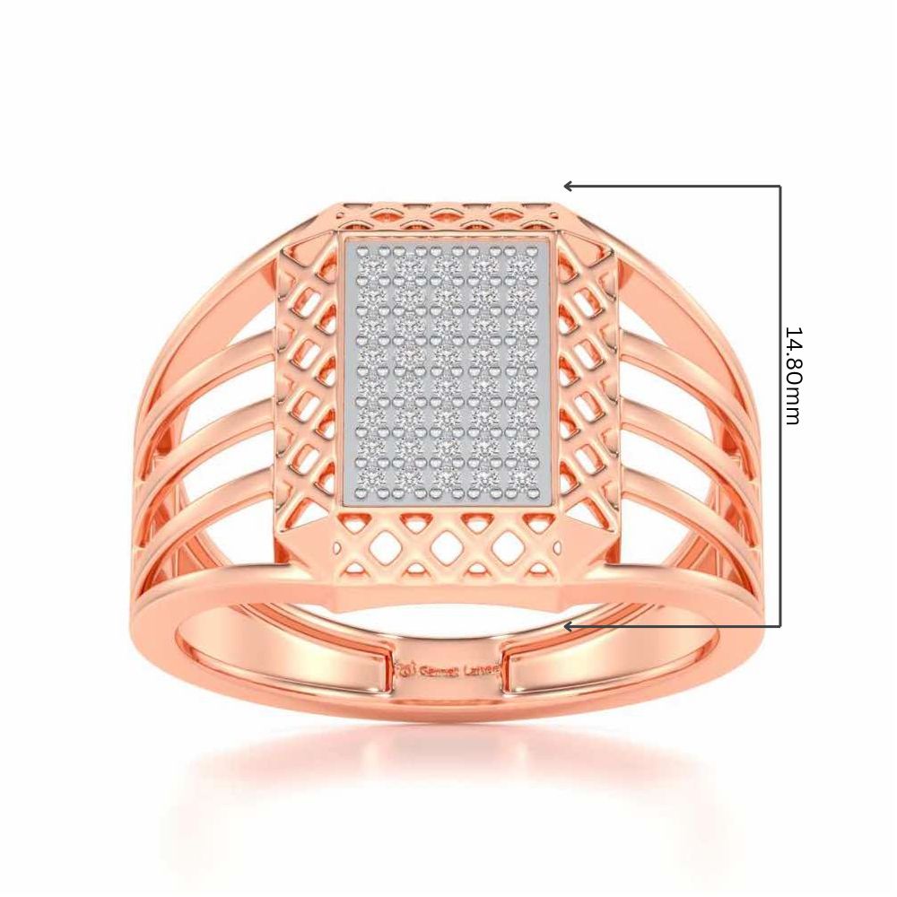 Taksh Silver Ring For Men - Rose Gold - Image 5