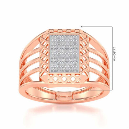 Taksh Silver Ring For Men - Rose Gold - Image 5