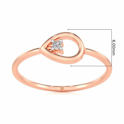 Drop Cord Silver Ring - Rose Gold - Image 5