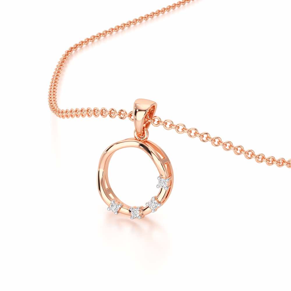 Halo Whisper Silver Pendant - Rose Gold - Image 2
