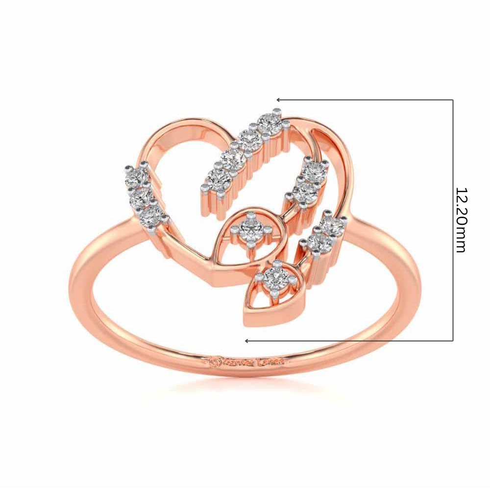 Asteroid Heart Silver Ring - Rose Gold - Image 5