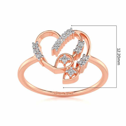Asteroid Heart Silver Ring - Rose Gold - Image 5