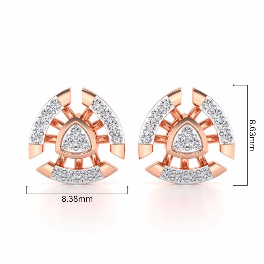 Aashtha Silver Earrings - Rose Gold - Image 4