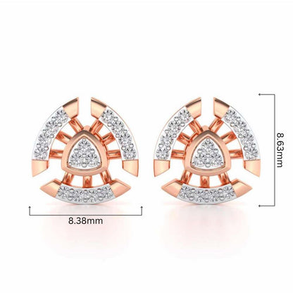 Aashtha Silver Earrings - Rose Gold - Image 4
