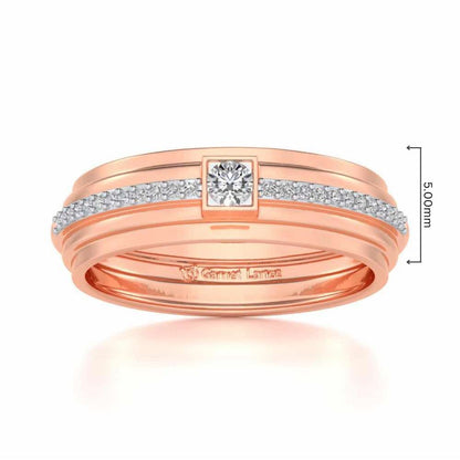 Exuberant Silver Band Ring - Rose Gold - Image 5