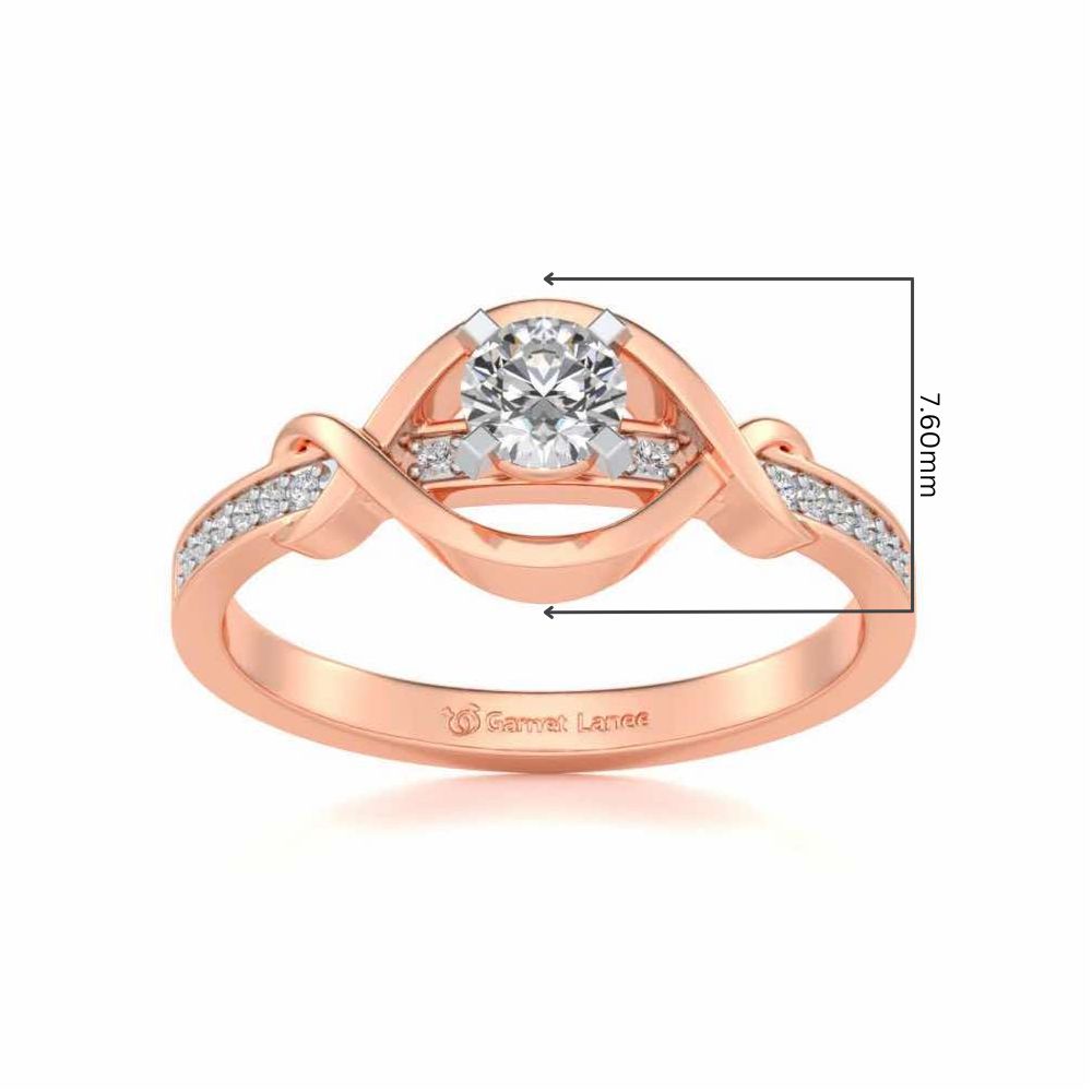 Endless desire Solitaire Silver Ring - Rose Gold - Image 5