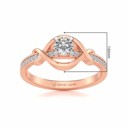 Endless desire Solitaire Silver Ring - Rose Gold - Image 5