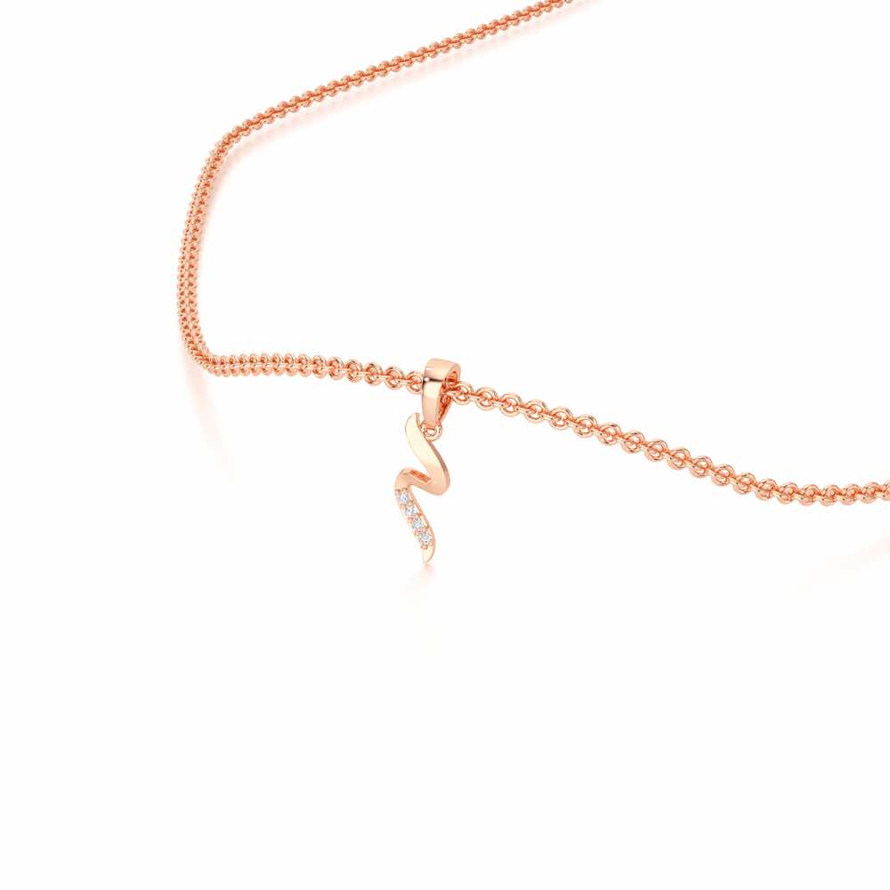 Tilde Silver Pendant - Rose Gold - Image 2