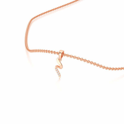 Tilde Silver Pendant - Rose Gold - Image 2