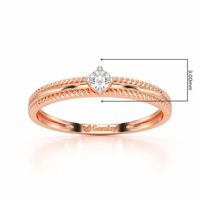 Grace Queen Silver Ring - Rose Gold - Image 2