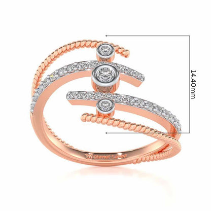 Whirling Silver Ring - Rose Gold - Image 5