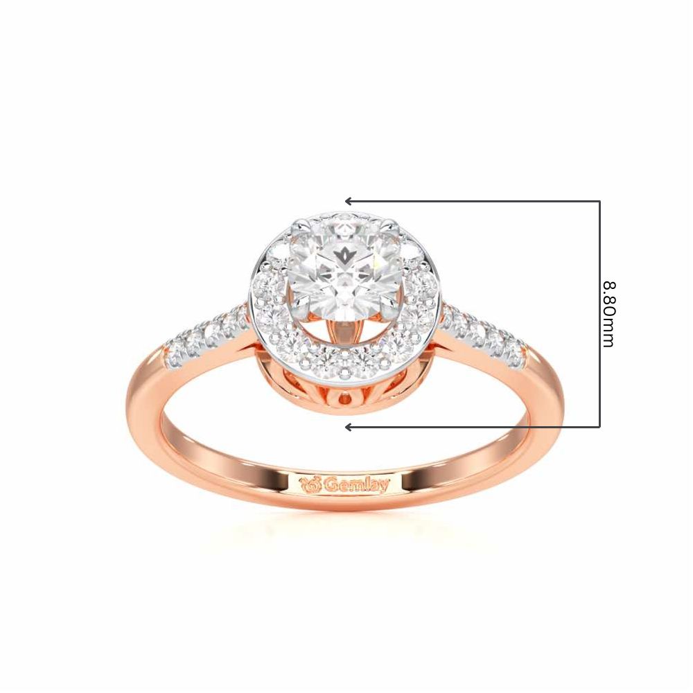 Shimmering Aura Solitaire Ring - Rose Gold - Image 5