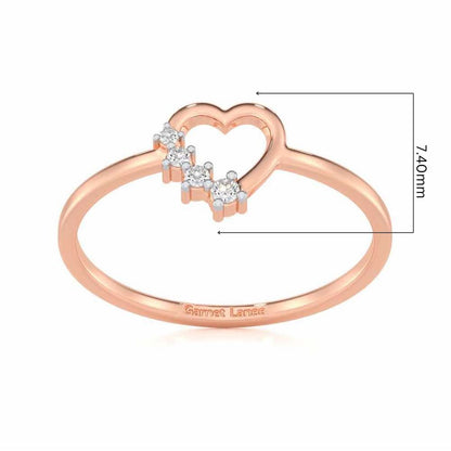 Oceanic Heart Silver Ring - Rose Gold - Image 5
