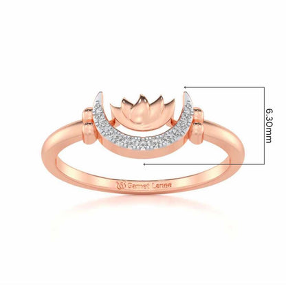Lotus Moon Silver Ring - Rose Gold - Image 5