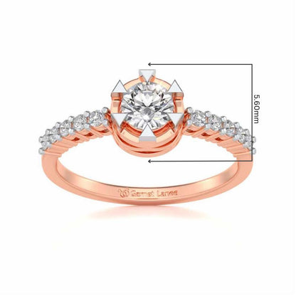 Evocative Shine Solitaire Silver Ring - Rose Gold - Image 5