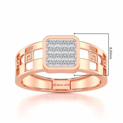 Rejoicing Silver Ring For Men - Rose Gold - Image 5