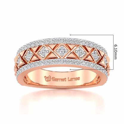 Glitz Bash Silver Band Ring - Rose Gold - Image 5