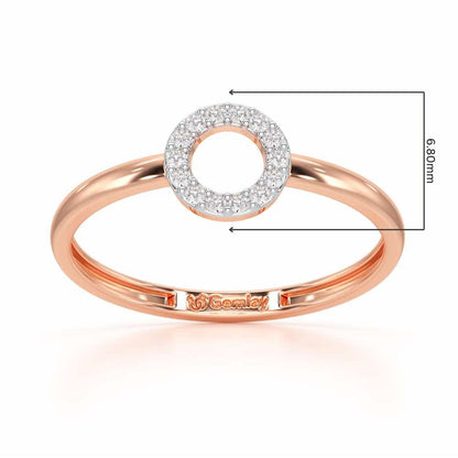 Fiona Halo Silver Ring - Rose Gold - Image 2