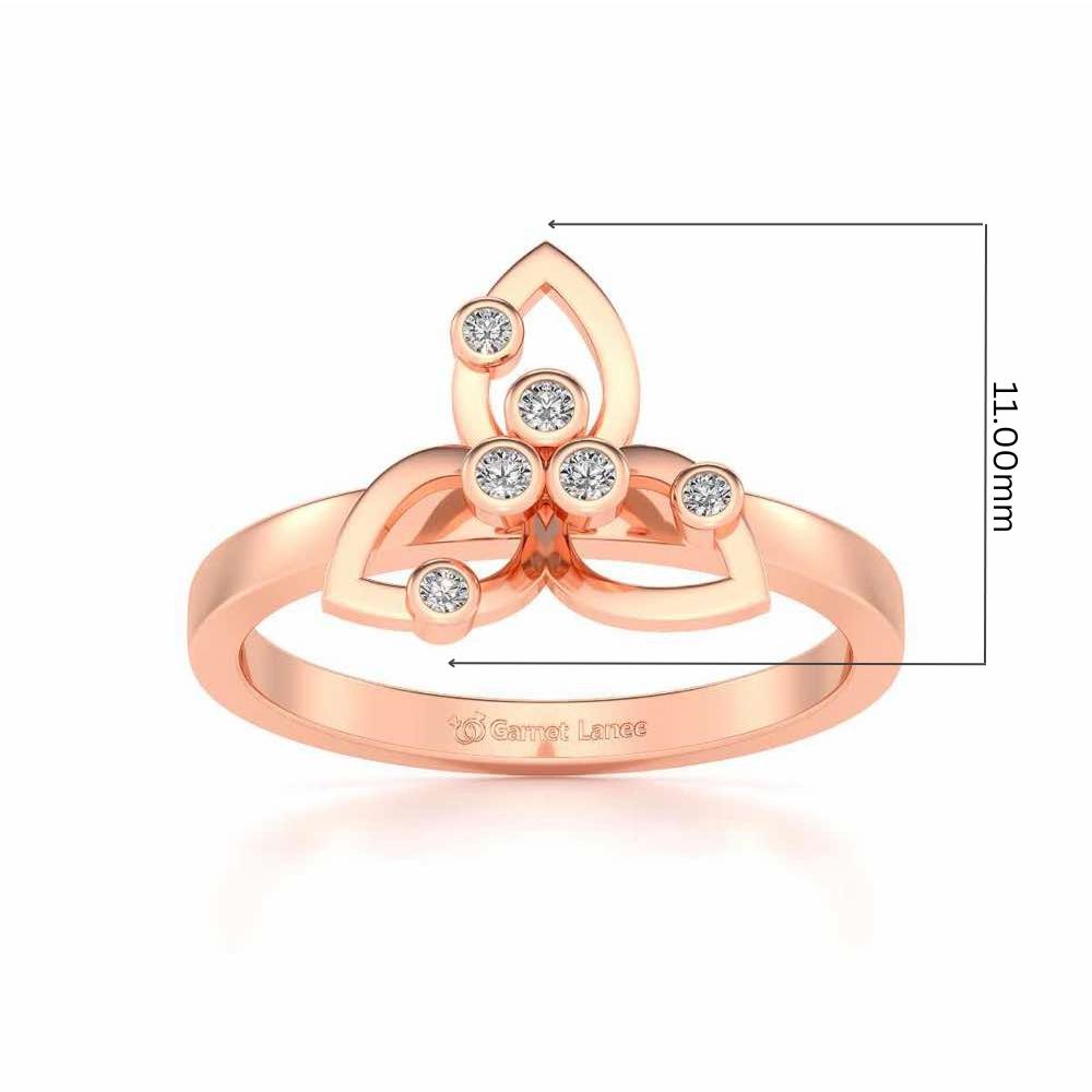 Angelic Flower Silver Ring - Rose Gold - Image 5