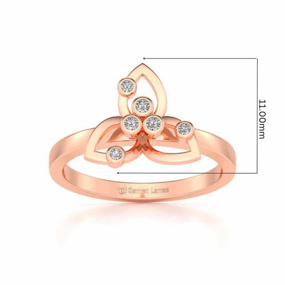 Angelic Flower Silver Ring - Rose Gold - Image 5