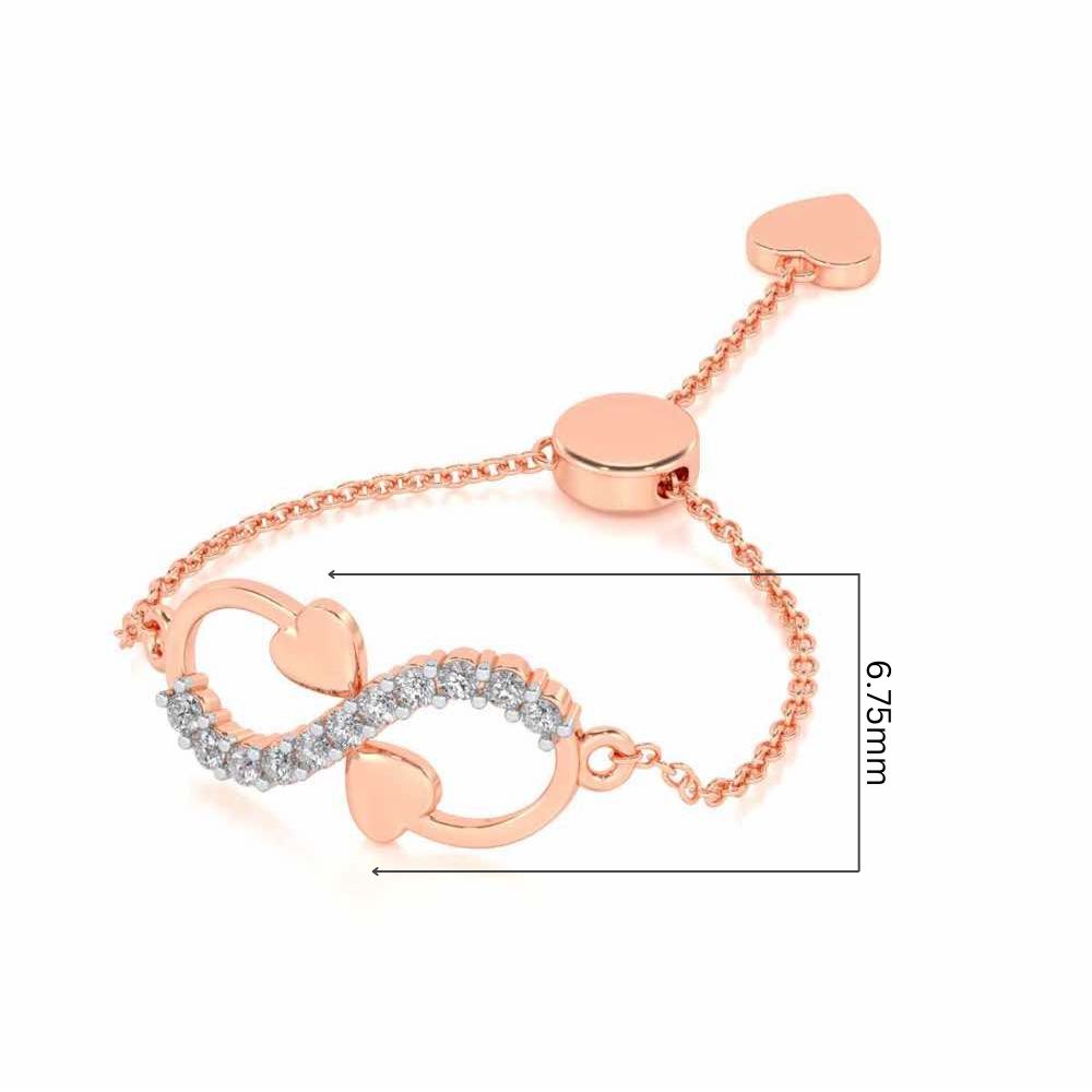 Infinity Adjustable Silver Ring - Rose Gold - Image 5