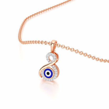 Sacred Gaze Silver Pendant - Rose Gold - Image 2