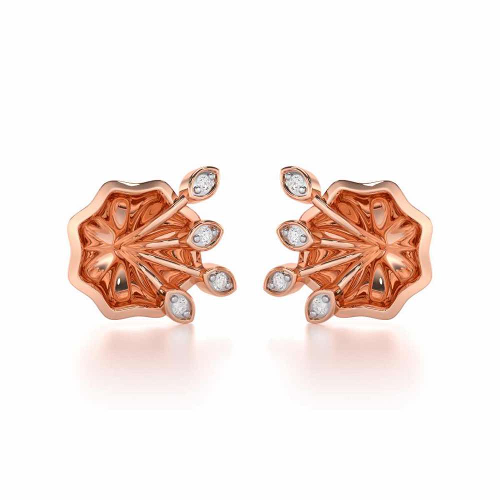 Vibrant Twigs Silver Earrings - Rose Gold - Image 2