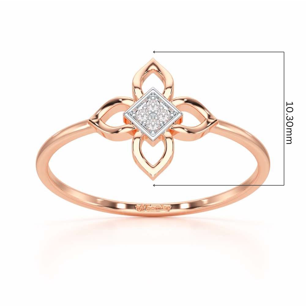 Slim Sparkle Silver Ring - Rose Gold - Image 5
