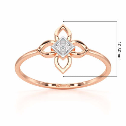 Slim Sparkle Silver Ring - Rose Gold - Image 5