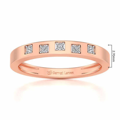 Eva Silver Band Ring - Rose Gold - Image 5