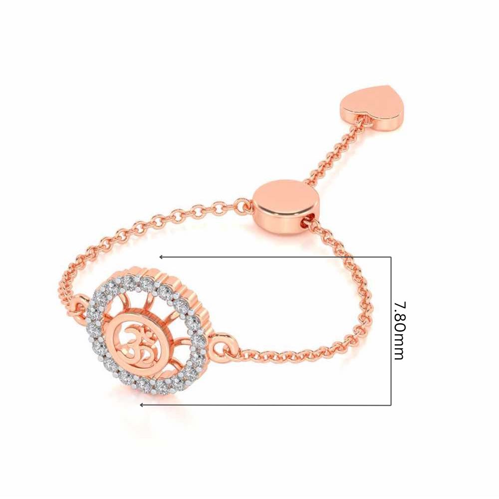 Om Shine Adjustable Silver Ring - Rose Gold - Image 5