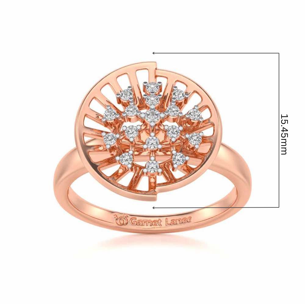 Sun Rays Silver Ring - Rose Gold - Image 5