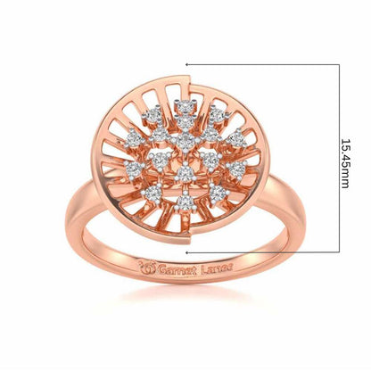 Sun Rays Silver Ring - Rose Gold - Image 5