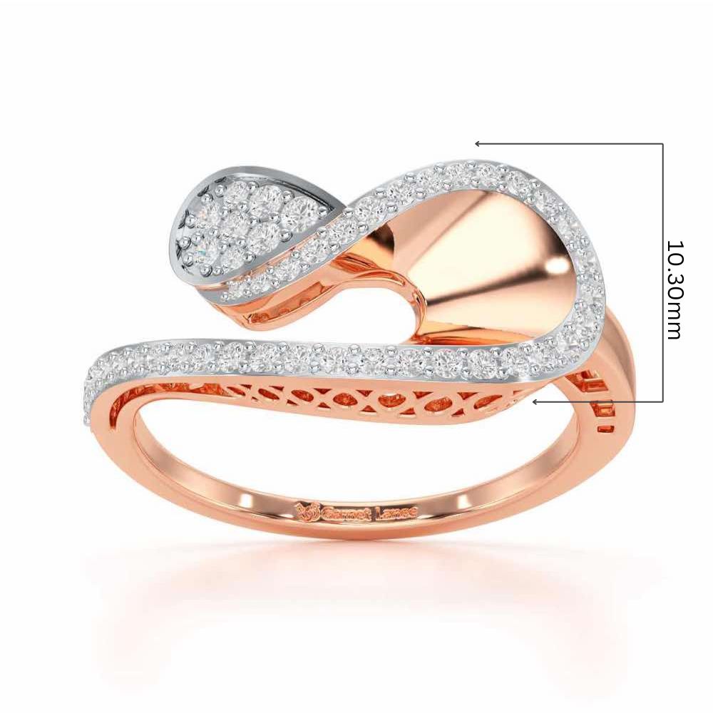 Velvet Veil Silver Ring - Rose Gold - Image 5