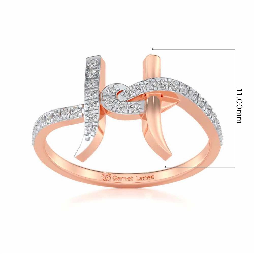 H Affair Silver Ring - Rose Gold - Image 5