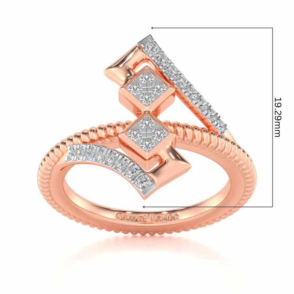 Tribal Square Silver Ring - Rose Gold - Image 5