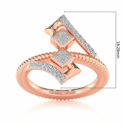 Tribal Square Silver Ring - Rose Gold - Image 5