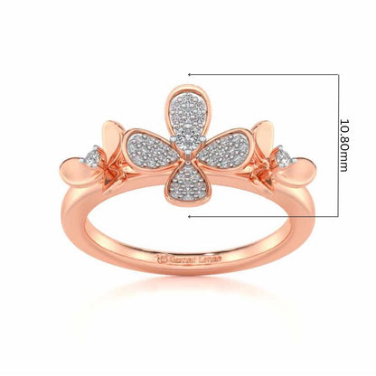 Cute Bloom Silver Ring - Rose Gold - Image 5